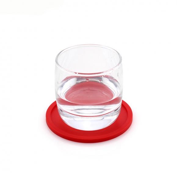 모스 4p 실리콘 원형 컵받침 세트(레드)