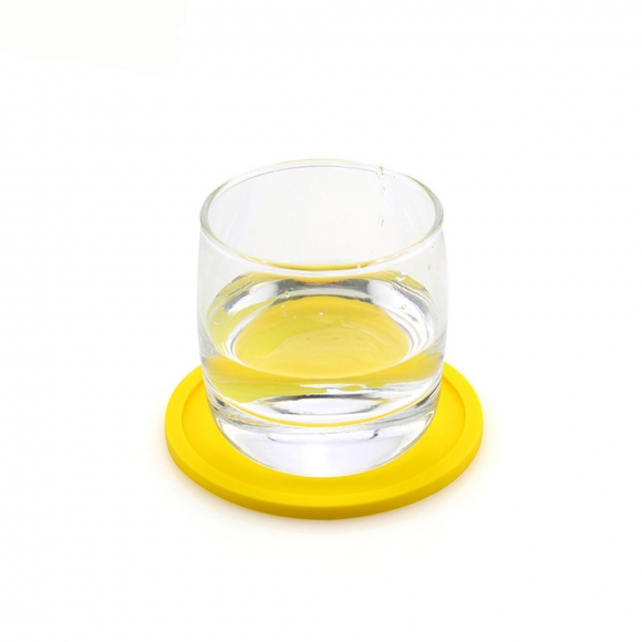 모스 4p 실리콘 원형 컵받침 세트(옐로우)