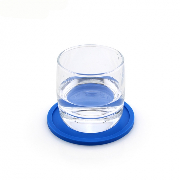 모스 4p 실리콘 원형 컵받침 세트(블루)