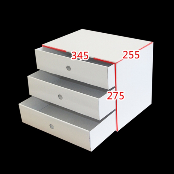 DIY 페이퍼 3단 박스 정리함(화이트) (34.5cm)