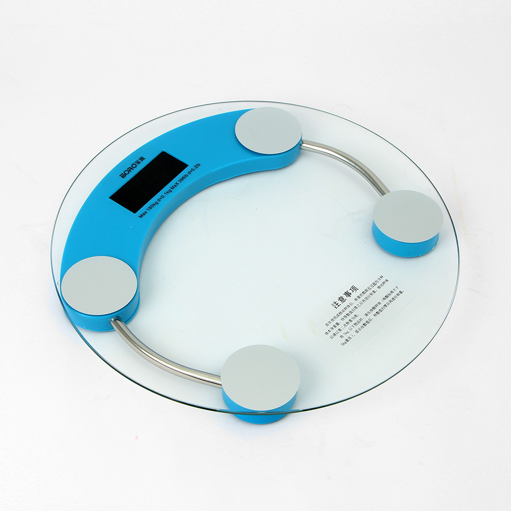 Oce 투명 정밀 센서 전자 체중계 줄자 set 블루 예쁜 스마트 온도계 슬림 체중게 채중계