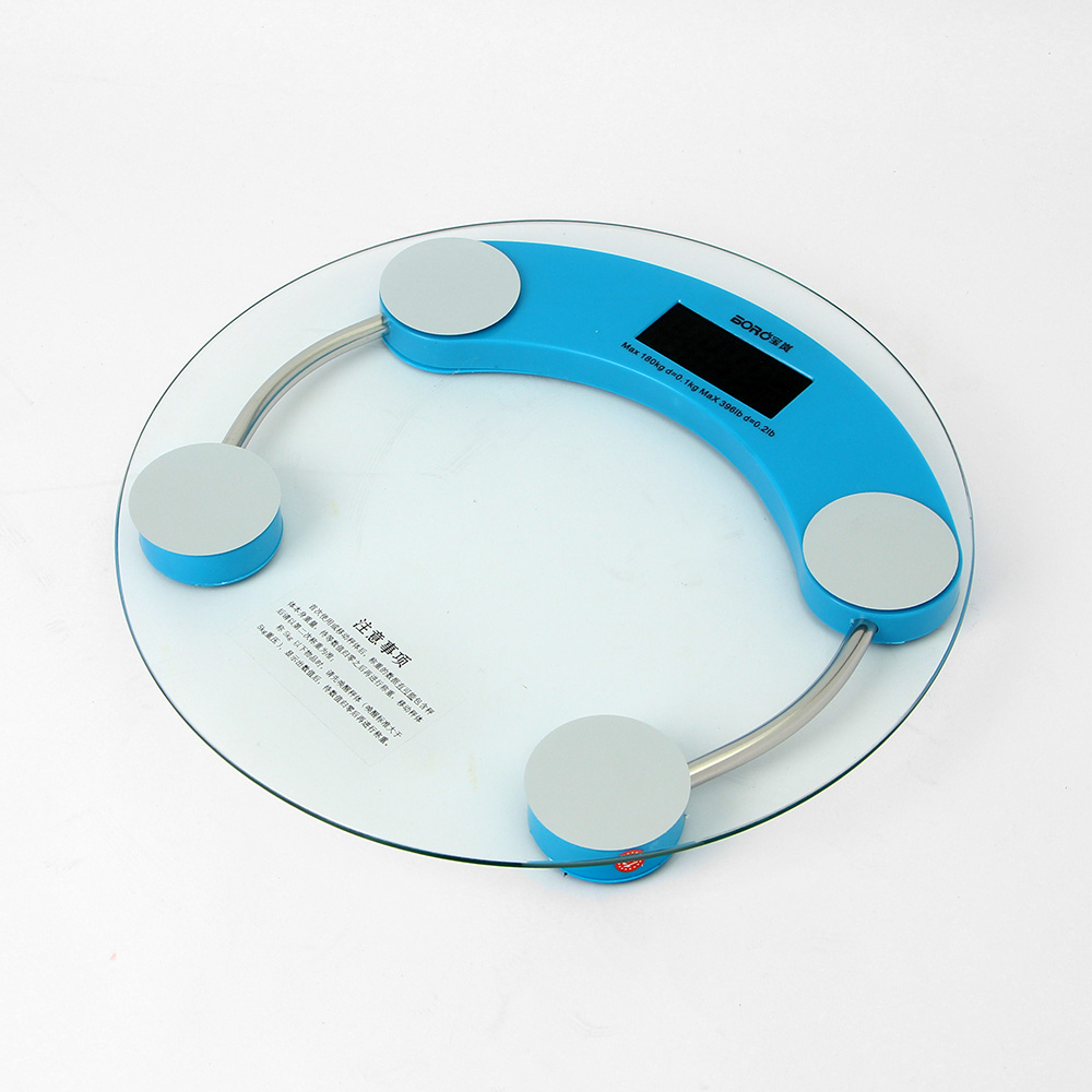 Oce 투명 정밀 센서 전자 체중계 줄자 set 블루 예쁜 스마트 온도계 슬림 체중게 채중계