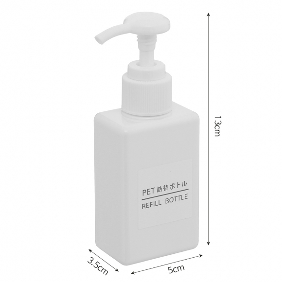 욕실 디스펜서 사각 리필용기(100ml) (화이트)