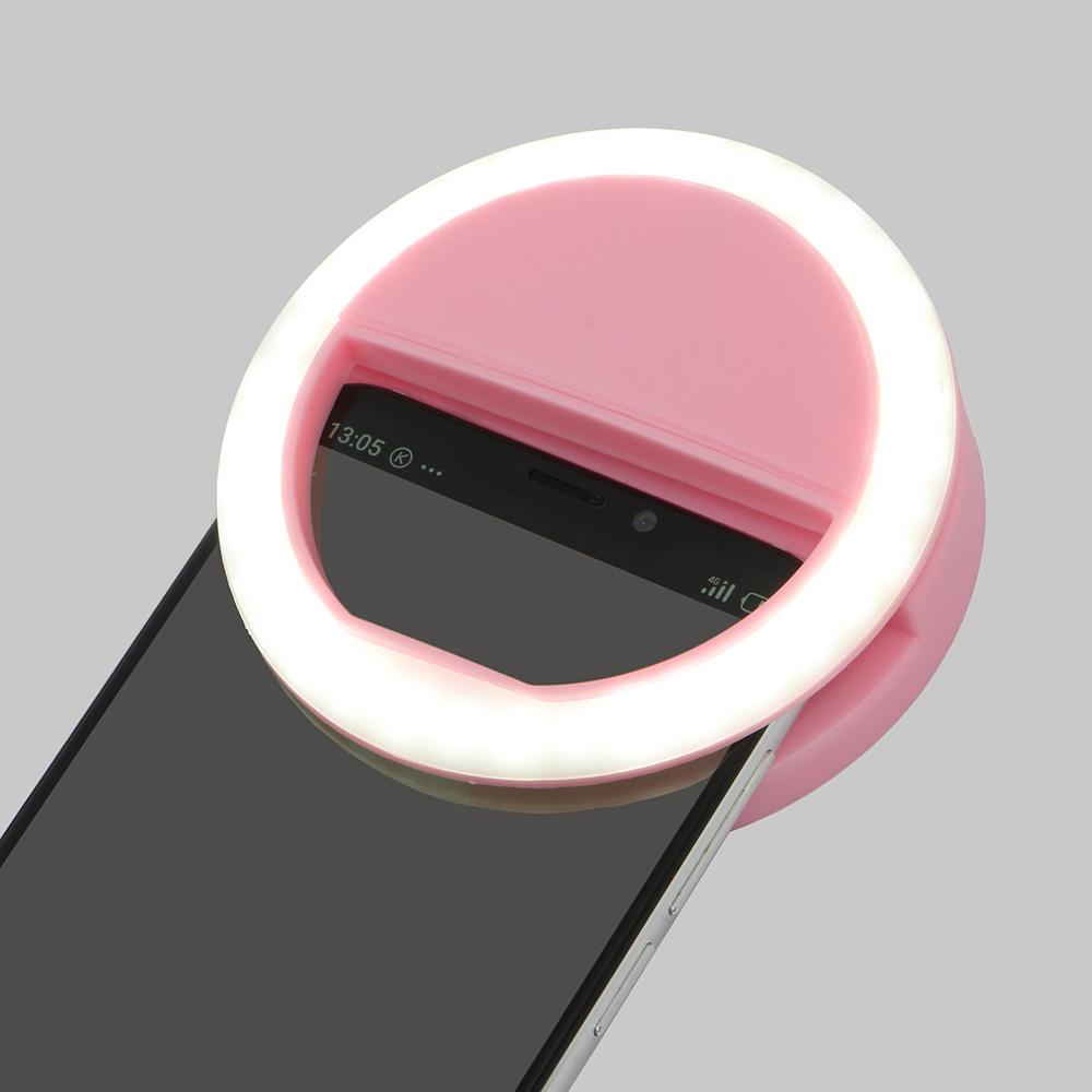 Oce 셀카 핸드폰 집게 조명 LED 핑크 휴대용  램프 스마트폰 전등