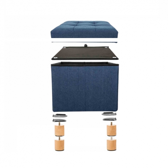스툴스 소음 방지 수납 의자(블루) (31cm)