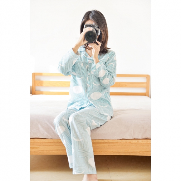 스트라이프 봄 잠옷세트(그린) (XL)
