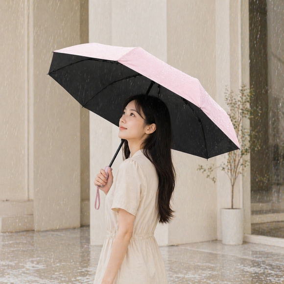 자외선차단 3단 완전자동 양우산(핑크)