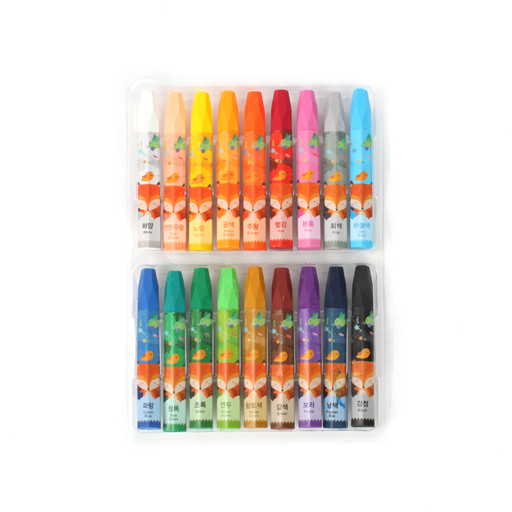 Oce 어린인 18색 크레파스 핑크 미술 크래파스 색칠하기 놀이 그림 색연필