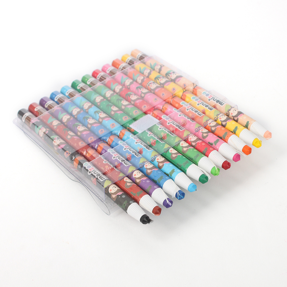 Oce 종이말이 미술 색연필 12색 핑크 그리기 도구 색칠하기 놀이 돌돌이 색연필