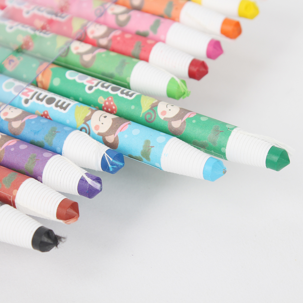 Oce 종이말이 미술 색연필 12색 핑크 그리기 도구 색칠하기 놀이 돌돌이 색연필