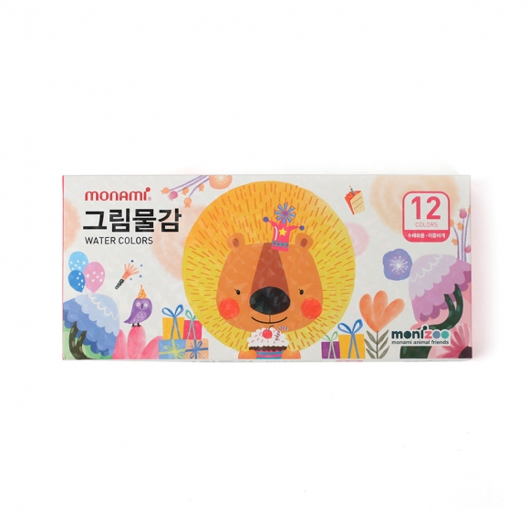 모니주 12색 수채 그림물감(6ml) (핑크)