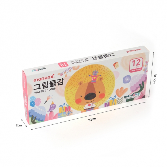 모니주 12색 수채 그림물감(6ml) (핑크)
