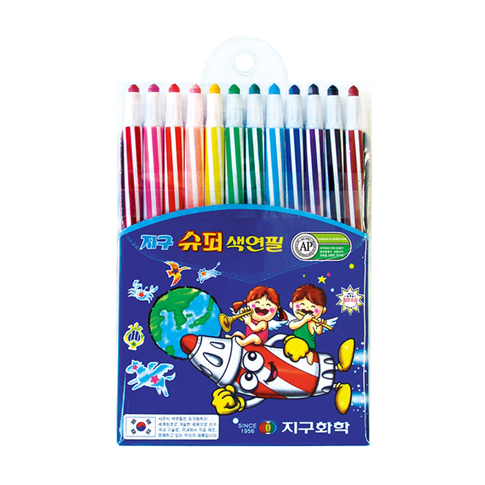 슈퍼 샤프 미술 색연필 12색 어린이 색칠 도구 칼라 연필 색깔 연필