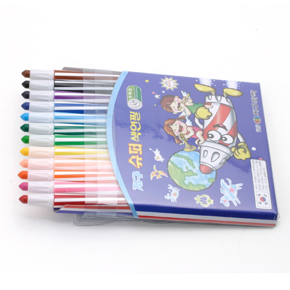 Oce 슈퍼 샤프 미술 색연필 12색 크래파스 어린이 색칠 도구 그림 펜슬