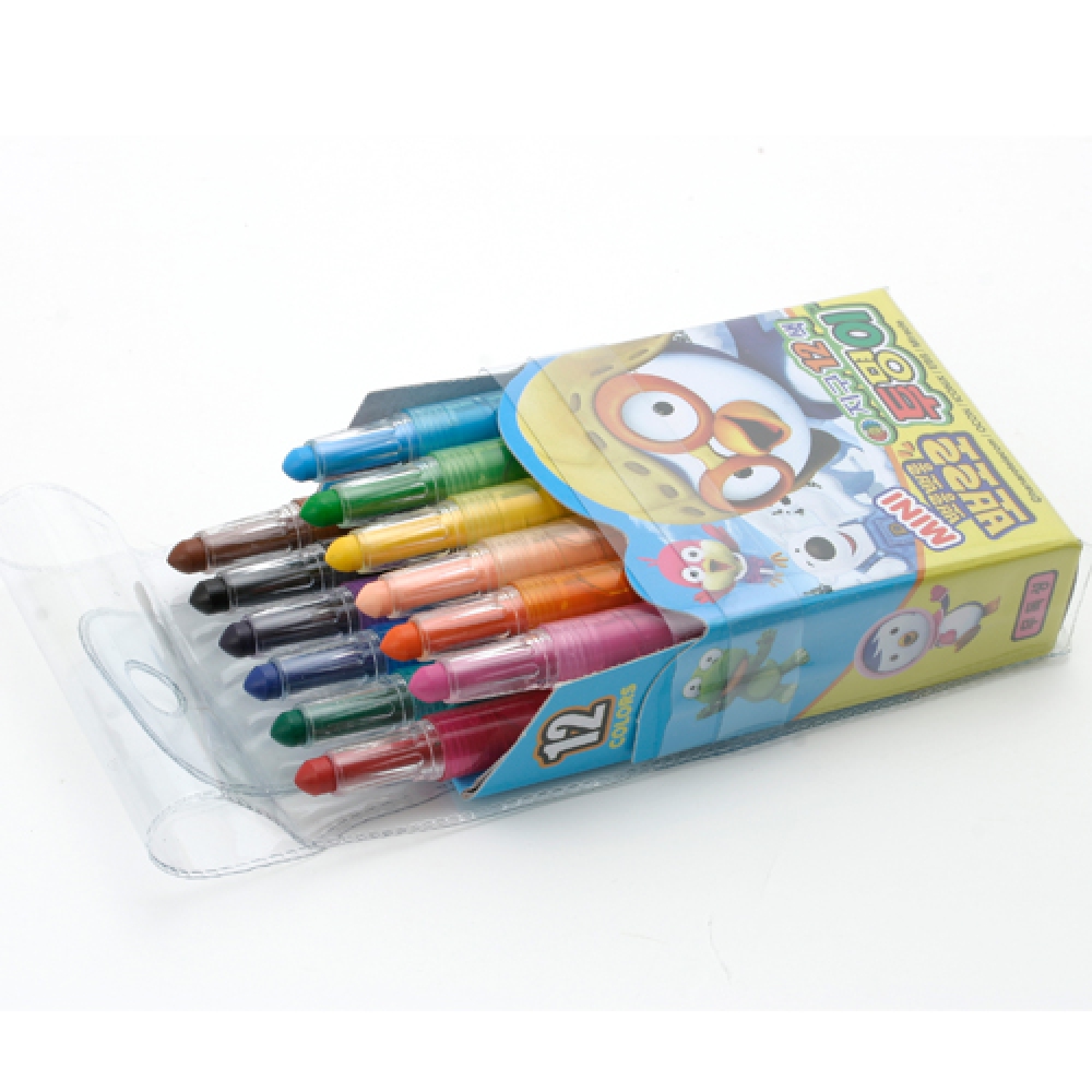 Oce 뽀로로 샤프식 미니 색연필 12색 크래파스 나무 색연필 색깔 연필
