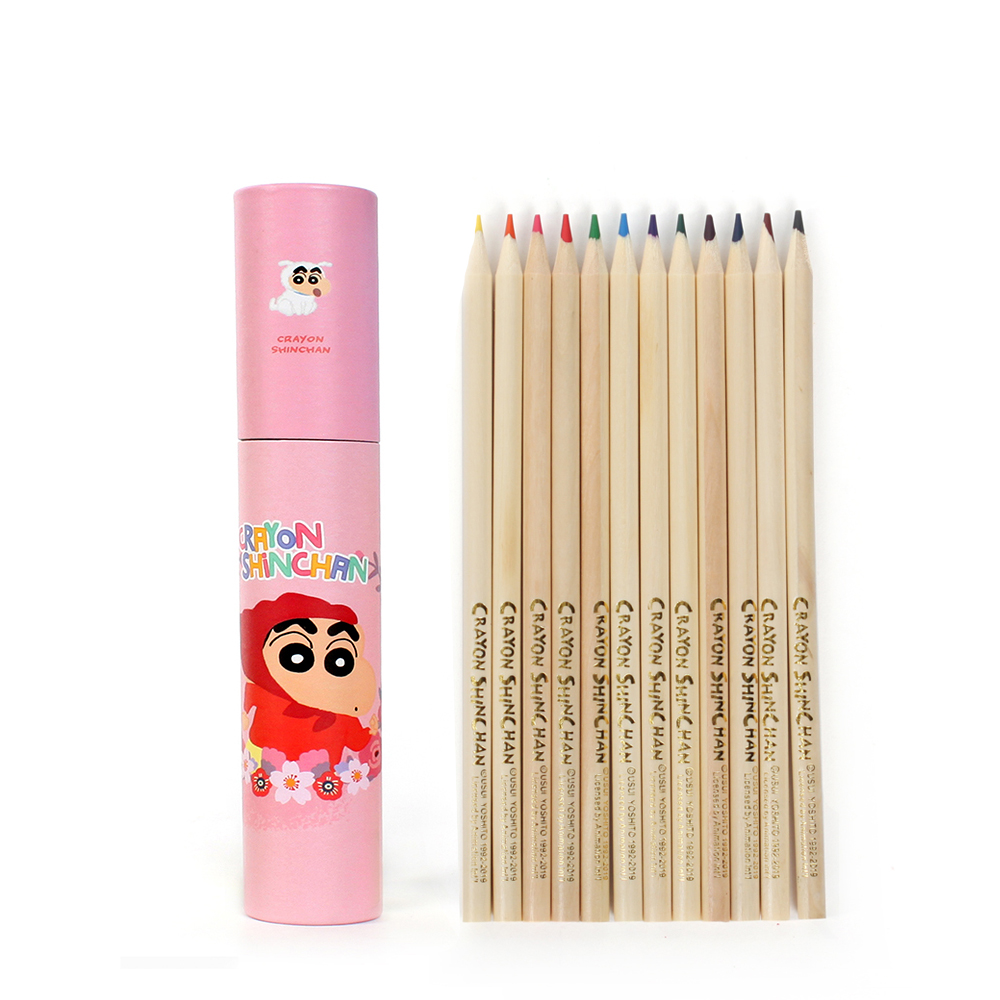 Oce 짱구 캐릭터 12세 깍아쓰는 색연필 어린이 색칠 도구 칼라 연필 크래파스