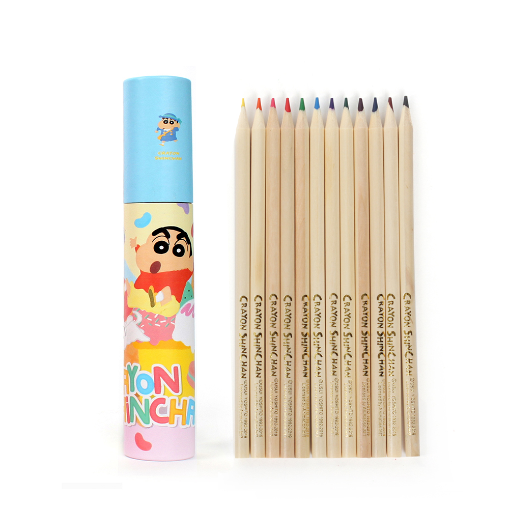 Oce 짱구 캐릭터 12세 깍아쓰는 색연필 어린이 색칠 도구 칼라 연필 크래파스