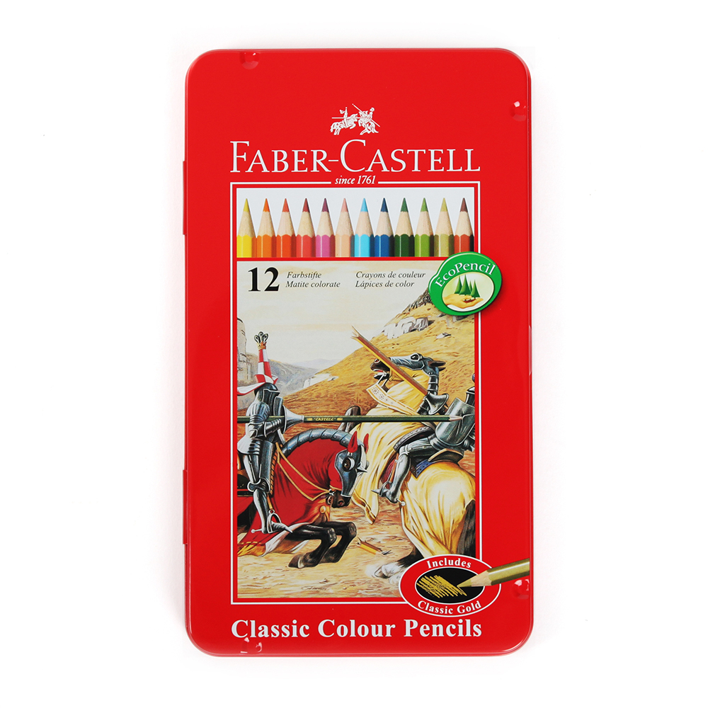 Oce 잘지워지는 12색 수채 색연필 틴케이스 칼라 연필 크래파스 그림 펜슬