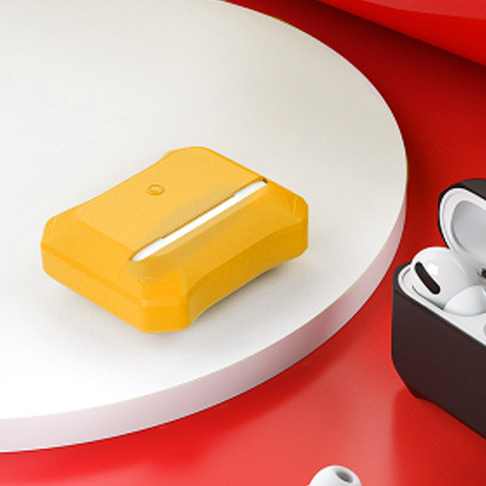 Oce 에어팟프로 충전 케이스 실리콘 커버 옐로우 액세서리 카바 박스 상자