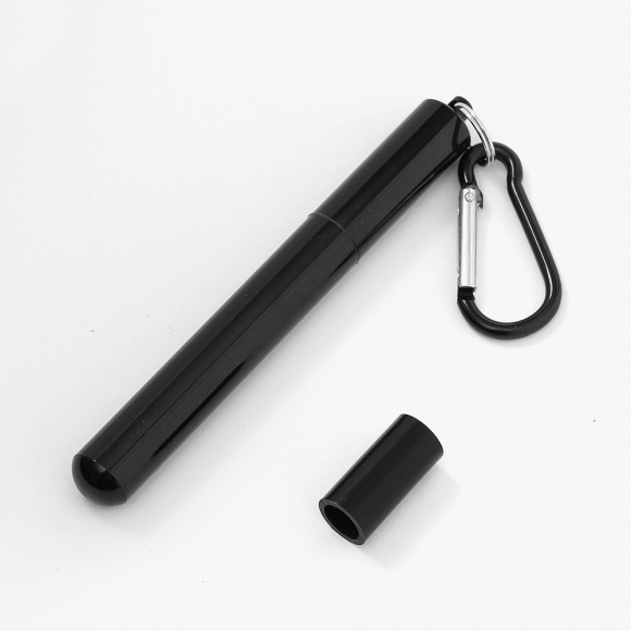 길이조절 휴대용 스텐 빨대(23cm) (블랙)