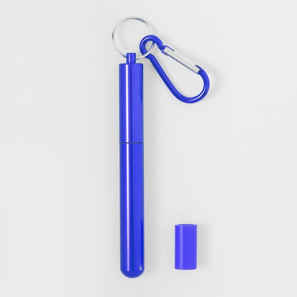 길이조절 휴대용 스텐 빨대(23cm) (블루)