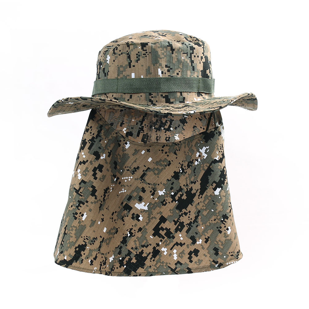 Oce 똑딱이 햇빛차단 작업모 넥커버 마스크 모자 여름 귀달이 모자 밀리터리 정글 썬캡