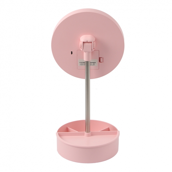 LED 회전수납 조명거울(핑크)
