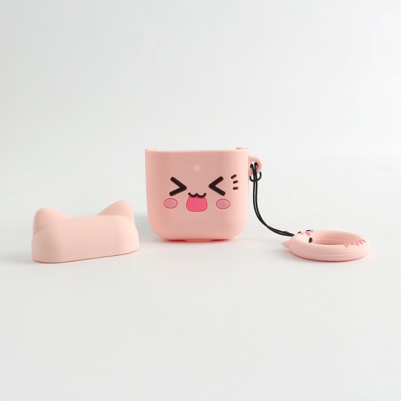 고양이 에어팟 실리콘 케이스(핑크)
