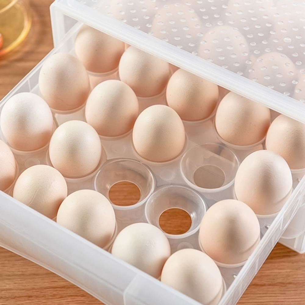 Oce 냉장고 계란 보관함 달걀판 서랍장 60구 투명 달걀 보관 용기 상자 덮개 계란통 에그 케이스 박스