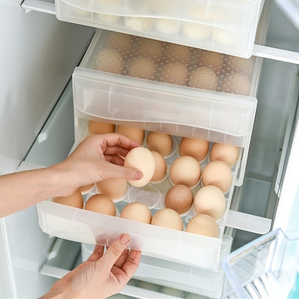 Oce 냉장고 계란 보관함 달걀판 서랍장 60구 투명 달걀 보관 용기 상자 덮개 계란통 에그 케이스 박스
