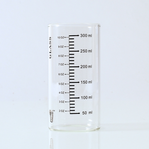 [로하티]눈금패턴 내열 유리컵(350ml) (블랙)