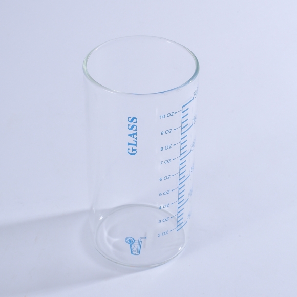 [로하티]눈금패턴 내열 유리컵(350ml) (블루)