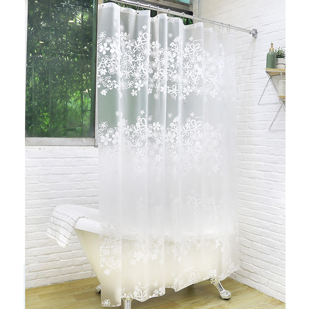 레이스 반투명 방수 목욕 커튼 180x200 화장실 가리개 봉 커튼 비닐커텐