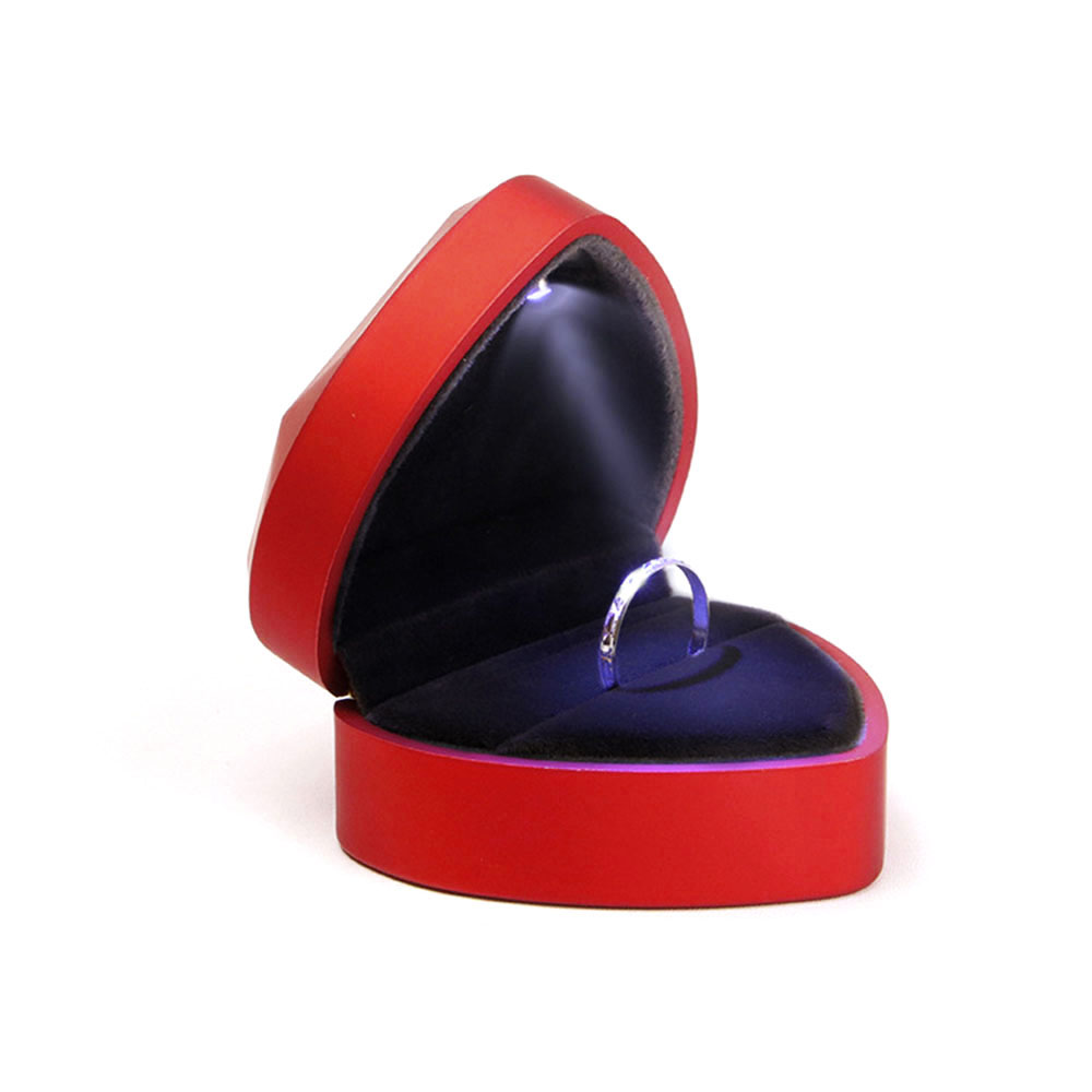 Oce LED 반지 케이스 조명 보석함-하트 액세서리 전구 진열대 결혼 반지 보관함 프로포즈 보석 포장