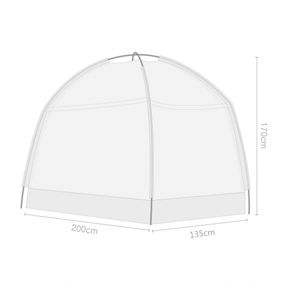 유니룸 돔형 사각 모기장(135x200cm) (퍼플)