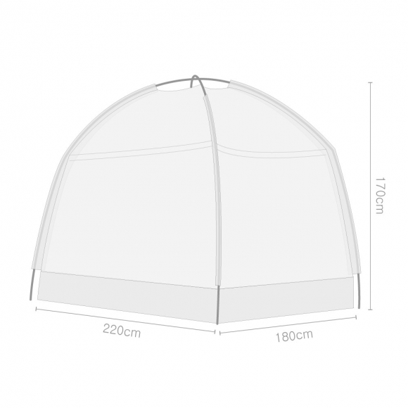 유니룸 돔형 사각 모기장(180x220cm) (퍼플)