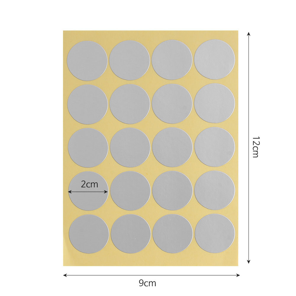 20mm 원형 스티커 12p 실버 동그란스티커 문구스티커