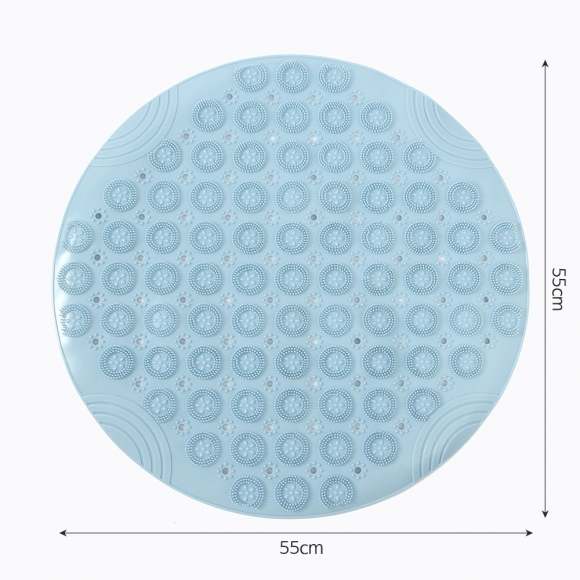 풋브러쉬 미끄럼방지 욕실매트(55x55cm) (블루)