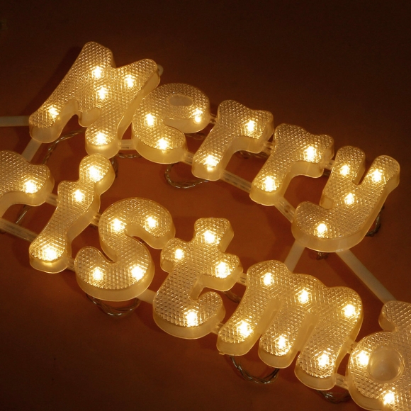 [은하수]LED 메리 크리스마스 글자 웜색 지니전구(49cm) (전원잭포함) (연결가능)