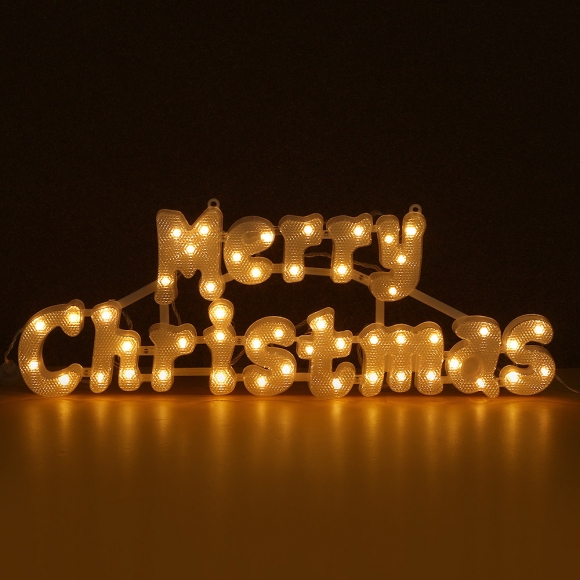 [은하수]LED 메리 크리스마스 글자 웜색 지니전구(49cm) (전원잭포함) (연결가능)
