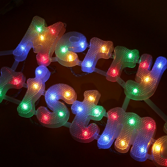 [은하수]LED 메리 크리스마스 글자 칼라 지니전구(49cm) (전원잭포함) (연결가능)