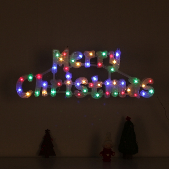 [은하수]LED 메리 크리스마스 글자 칼라 지니전구(49cm) (전원잭포함) (연결가능)
