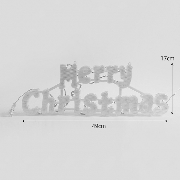 [은하수]LED 메리 크리스마스 글자 백색 지니전구(49cm) (전원잭포함) (연결가능)