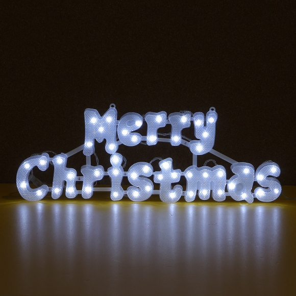 [은하수]LED 메리 크리스마스 글자 백색 지니전구(49cm) (전원잭포함) (연결가능)