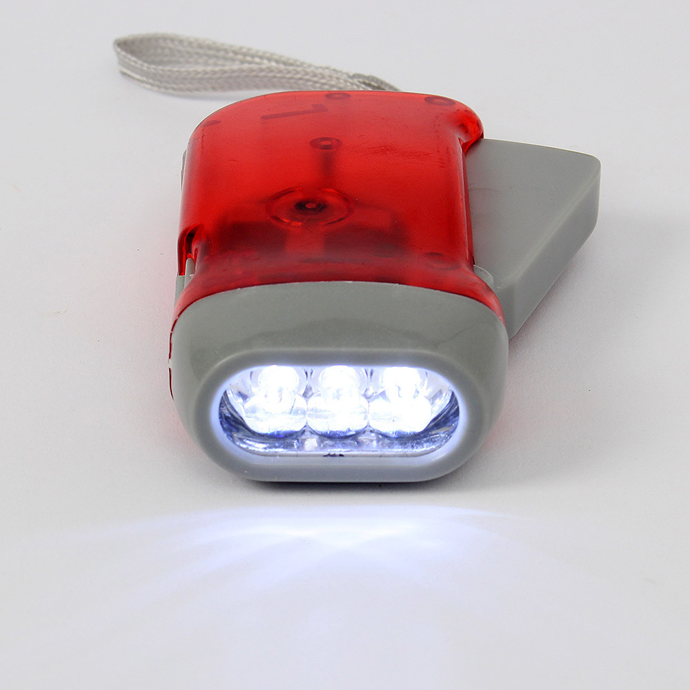 Oce LED 자가 발전 손전등 비상 랜턴 레드 자동 충전 후라시 써치라이트 미니 손전등