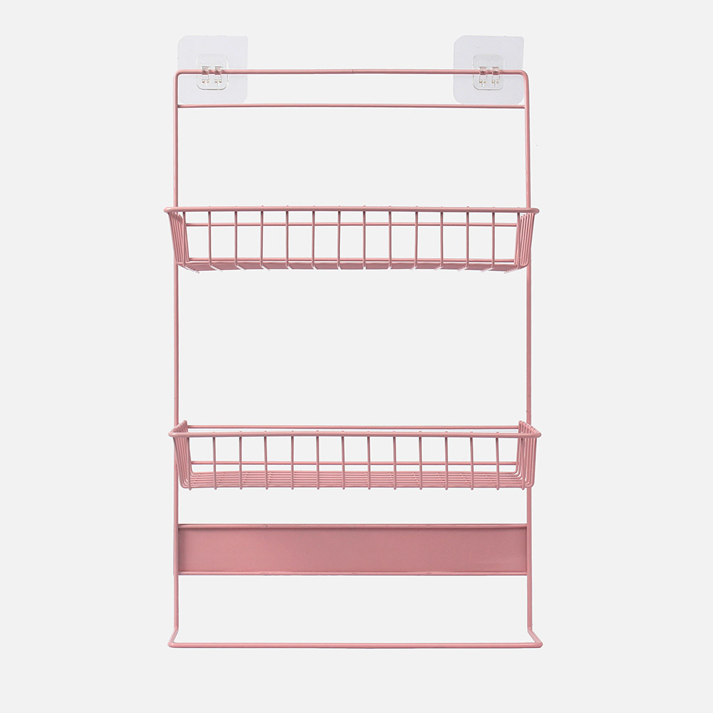 Oce 걸이형 소품 정리대 행잉 선반 2단 핑크 선반 행거 냉장고랙 부엌 수납장