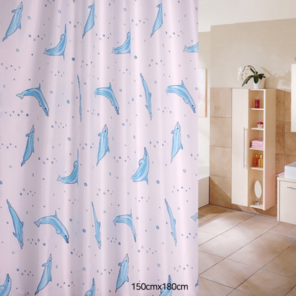 돌고래 패턴 샤워 커튼(150cmx180cm)