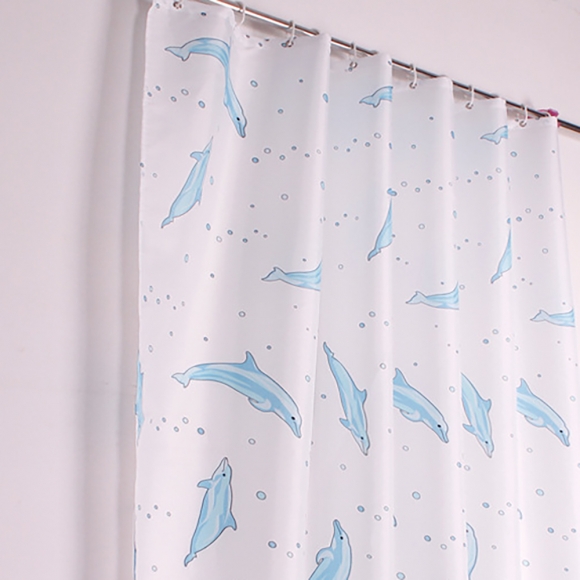 돌고래 패턴 샤워 커튼(150cmx180cm)