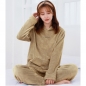 소프트 극세사 수면잠옷 세트(후드) (브라운)