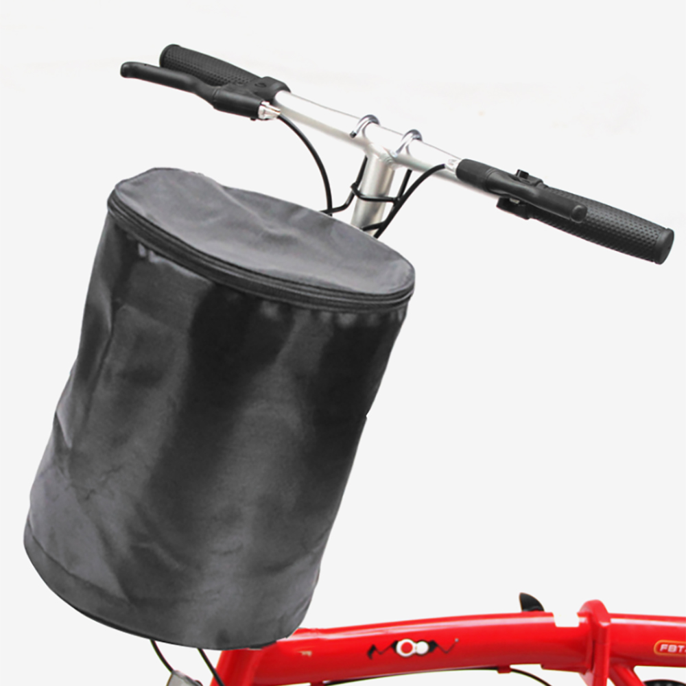 Oce 원통 자전거 핸들바 바구니 가방 민무늬 블랙 킥보드파우치 핸들가방 지퍼백